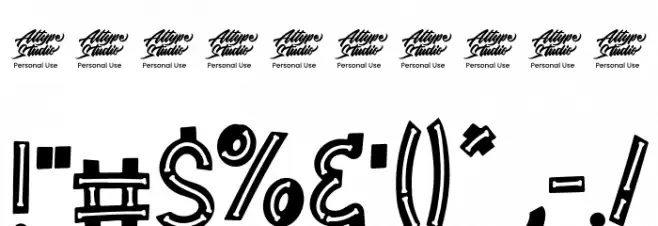 Bone Master Display - Personal Use Font OTHER CHARS