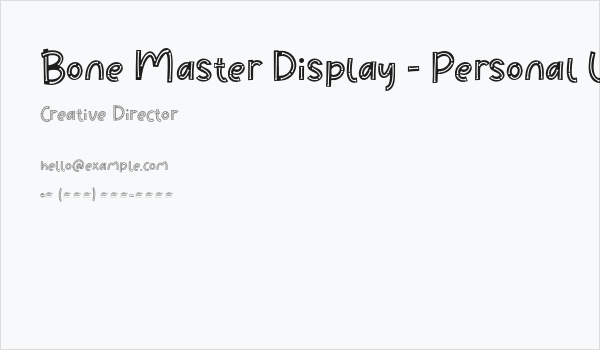 Bone Master Display - Personal Use Business Card