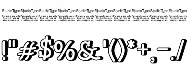 Bonebastic Outline Font OTHER CHARS