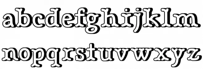 Bonebastic Outline फ़ॉन्ट लोअरकेस