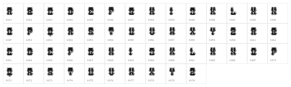 Boner Regular Character Map