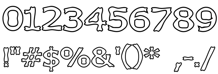 Boneribbon Outline Font OTHER CHARS