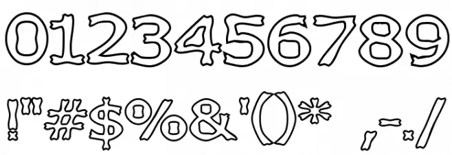 Boneribbon Outline Fonte OUTROS PERSONAGENS