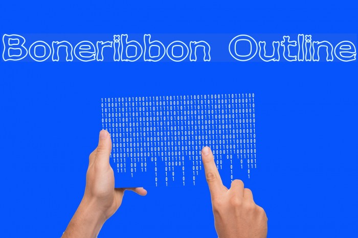 Boneribbon Outline Font examples