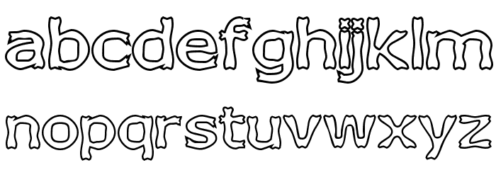 Boneribbon Outline Font LOWERCASE