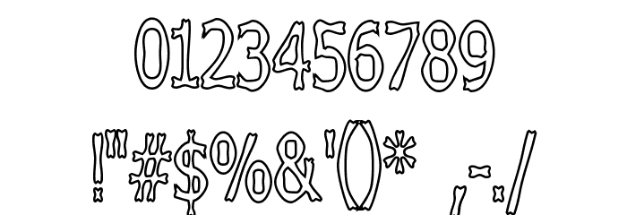Boneribbon Tall Outline Font OTHER CHARS