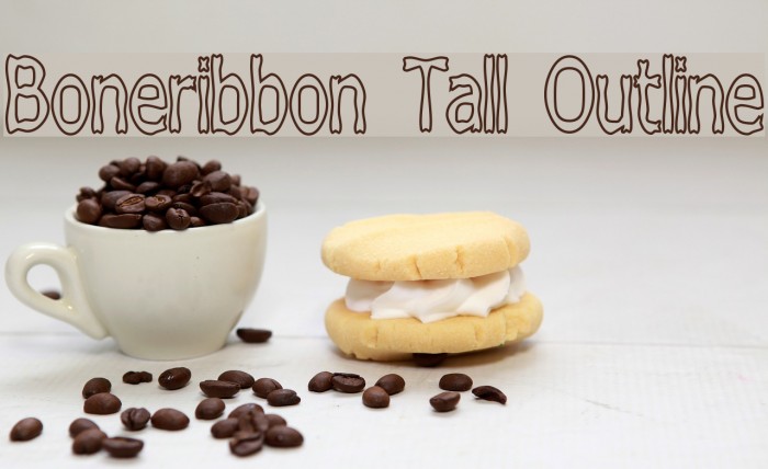 Boneribbon Tall Outline Font examples