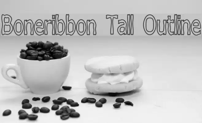 Boneribbon Tall Outline Font examples