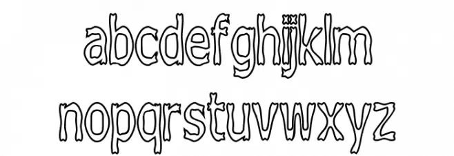 Boneribbon Tall Outline Caratteri MINUSCOLO