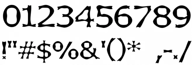 Boneribbon Font OTHER CHARS