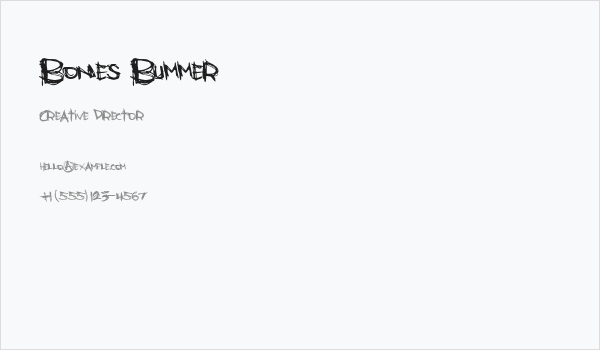 Bones Bummer Business Card