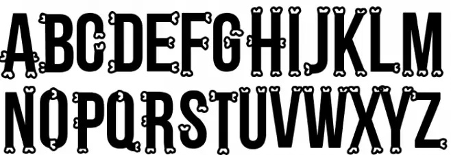 Bones Regular Schriftart Groß