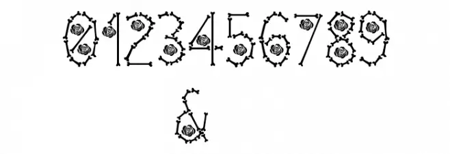 Bones  Roses Thin Font OTHER CHARS