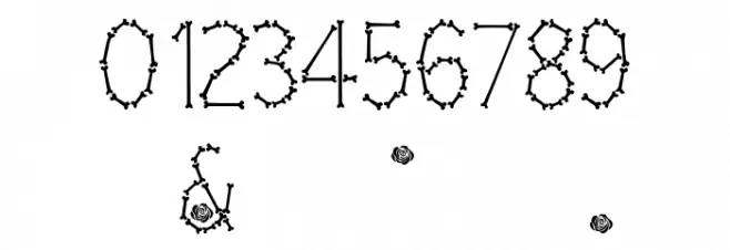 Bones Roses Thin Font Alte caractere