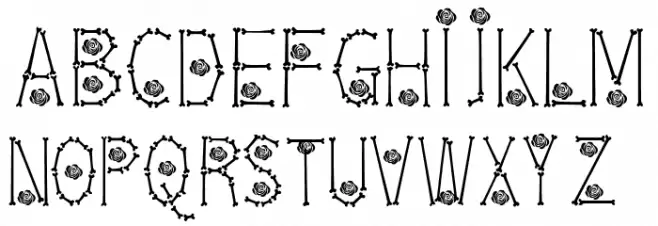 Bones  Roses Thin Font Litere mari