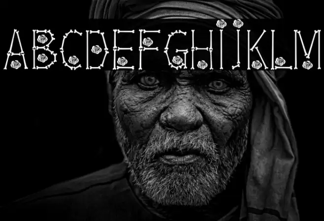 Bones  Roses Thin Font examples