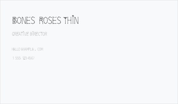 Bones  Roses Thin Business Card