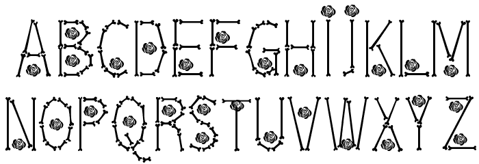 Bones Roses Thin Font LOWERCASE