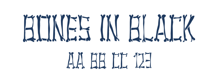 Bones in Black Font Preview