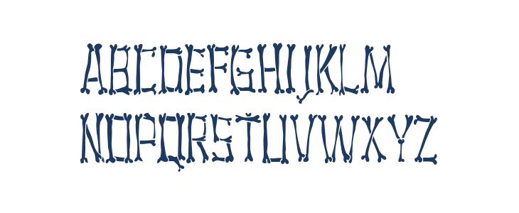Bones in Black Lowercase