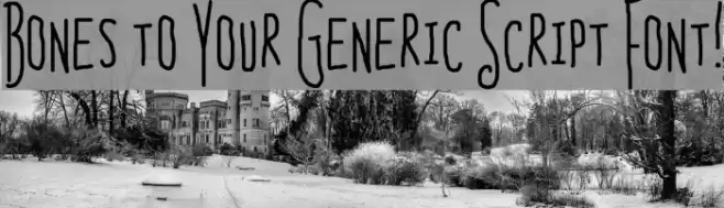 Bones to Your Generic Script Font! Font examples