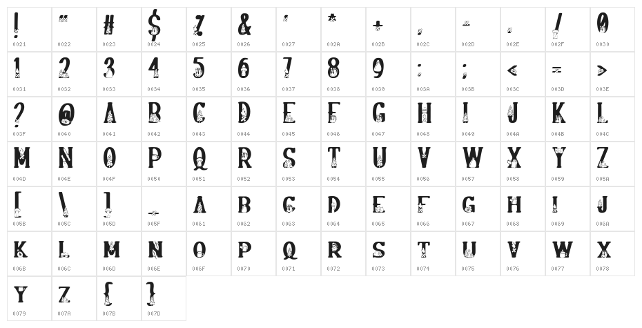 Bonfire FREE Character Map