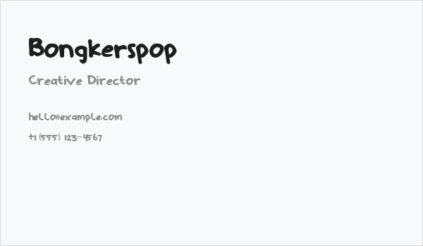 Bongkerspop Business Card