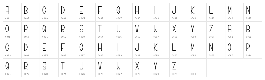 Bonjour Allgera Sans Character Map