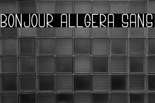 Bonjour Allgera Sans Font examples