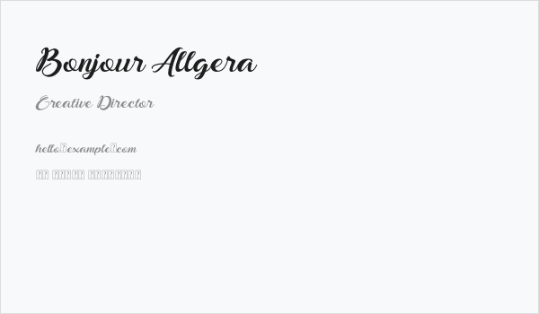 Bonjour Allgera Business Card