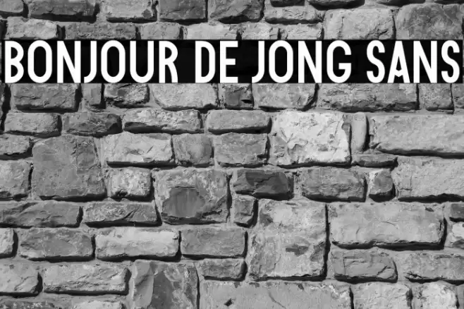 Bonjour De Jong Sans Font examples
