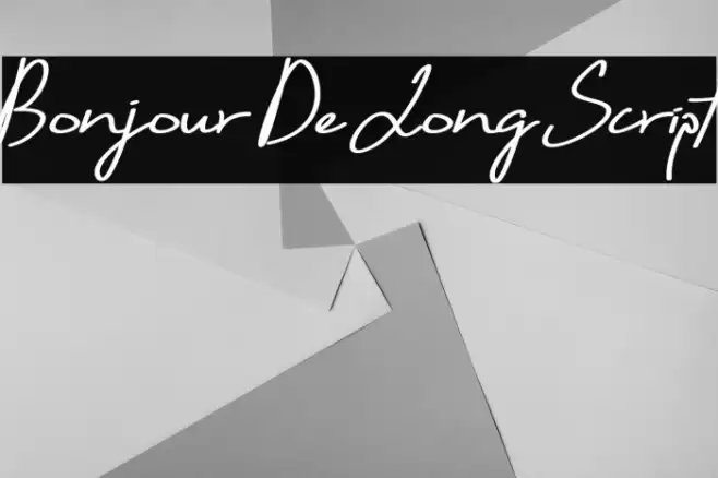 Bonjour De Jong Script Font examples