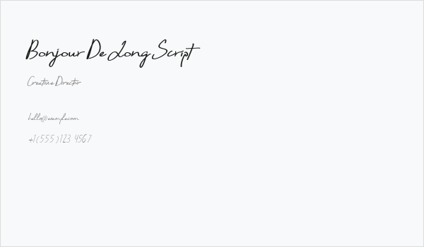 Bonjour De Jong Script Business Card