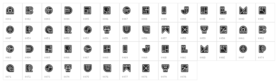 Bonjour Regular Character Map