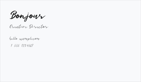 Bonjour Business Card