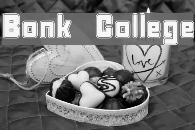 Bonk College Font examples