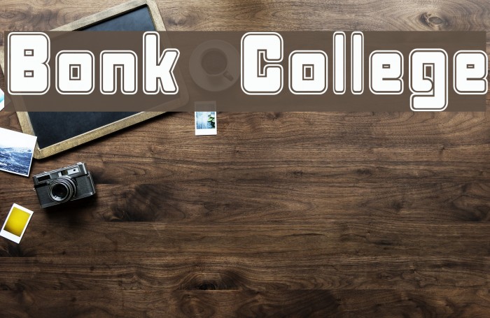 Bonk College Font examples