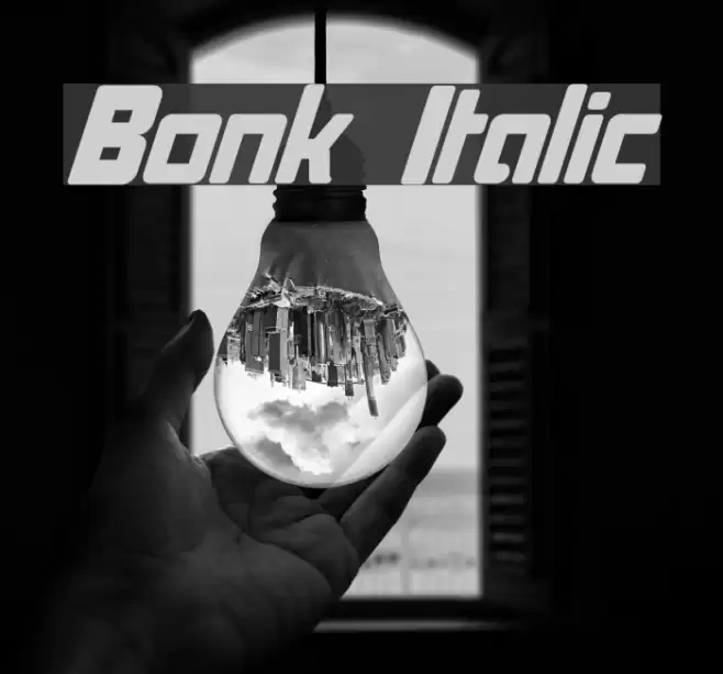 Bonk Italic Шрифта examples