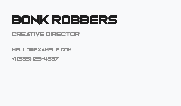 Bonk Robbers Business Card