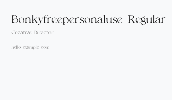 Bonkyfreepersonaluse-Regular Business Card