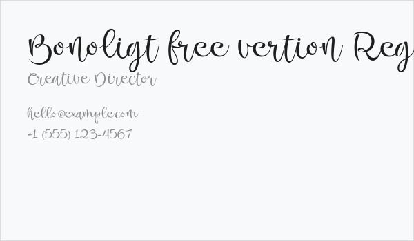 Bonoligt free vertion Regular Business Card