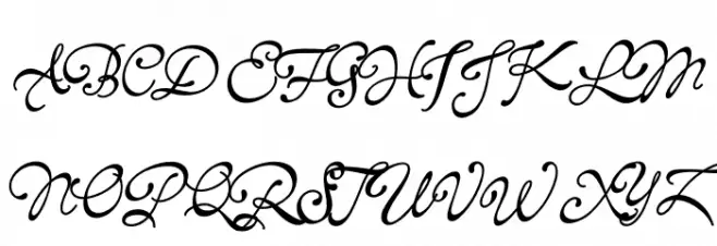 Bonspire Script PERSONAL USE Regular Шрифта ВЕРХНИЙ