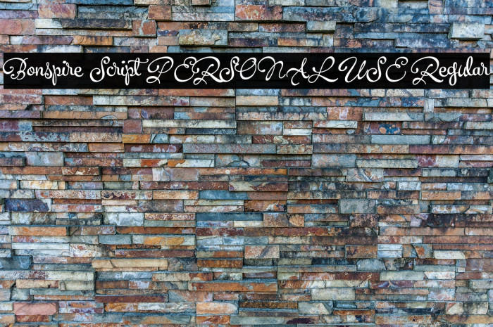 Bonspire Script PERSONAL USE Regular Example 3