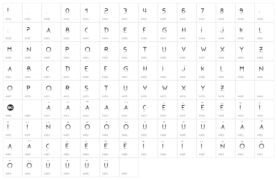 Bonus Bling Bling Character Map