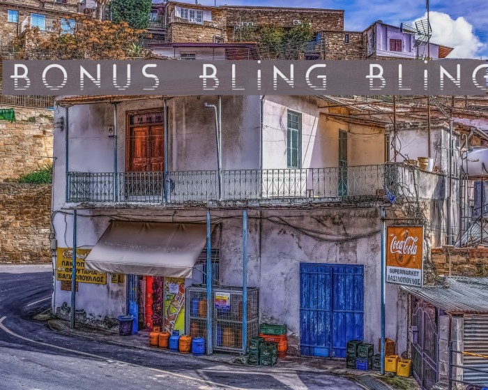 Bonus Bling Bling Font examples