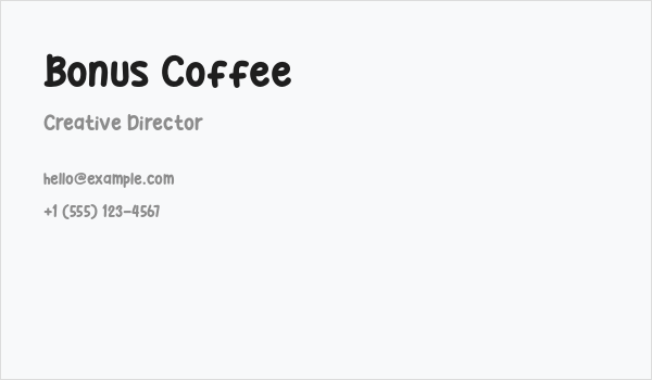 Bonus Coffee Business Card