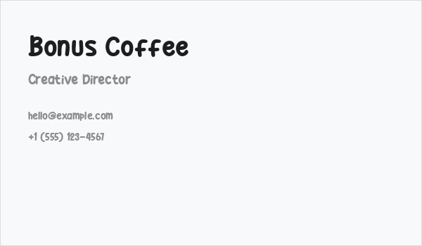 Bonus Coffee Business Card