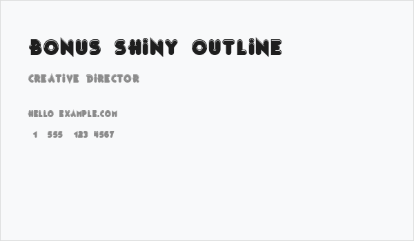 Bonus Shiny Outline Business Card