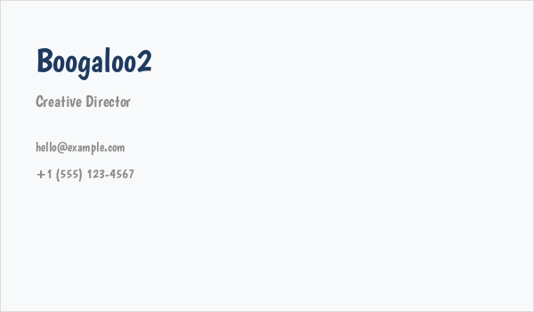 Boogaloo2 Business Card