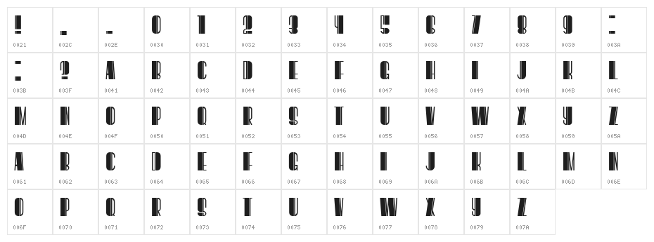 Boogie Woogie Book Regular Character Map